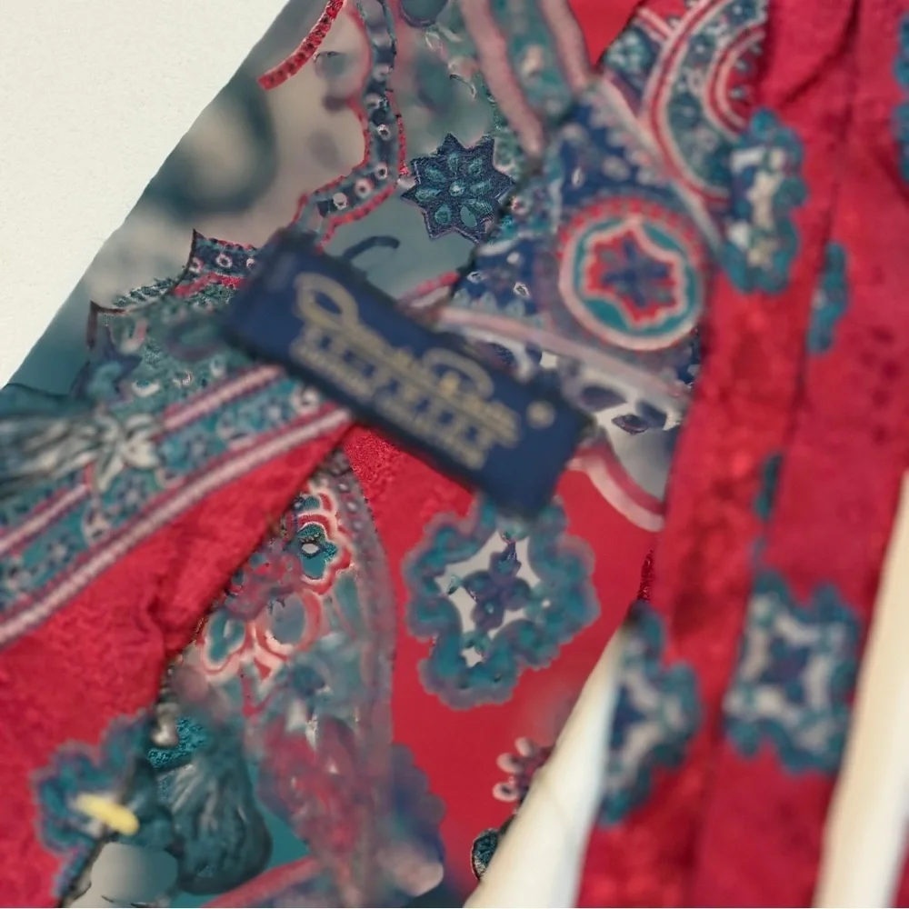 Oscar de la Renta Couture Silk Necktie Baroque Floral Scrolls Vintage Boutique - Picture 7 of 8